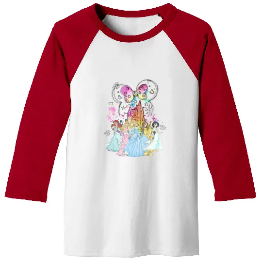 Disney Princess Comfort Color Baseball Tees, Disney Watercolor Castle