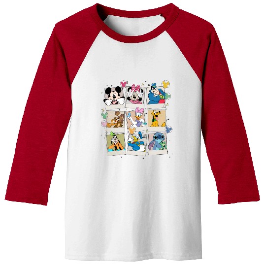 Retro Disney Mickey Polaroid Baseball Tees, Mickey and Friends Baseball Tees, Disneyland Baseball Tees, Disneyworld Baseball Tees