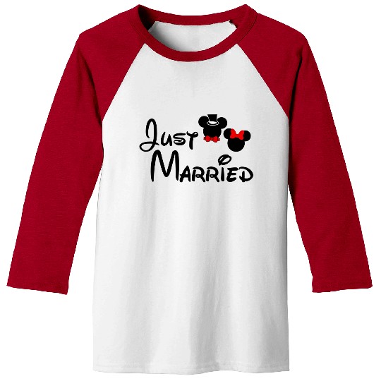 Just Married Baseball Tees, Disney Baseball Tees, Couple Baseball Tees, Disneyland Wedding Gift Baseball Tees