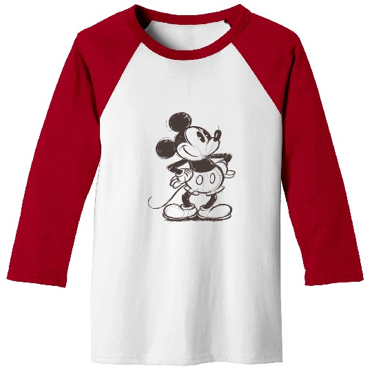 Disney Mickey & Friends Mickey Mouse Sketch Classic Pose Portrait Baseball Tees, Magic Kingdom Baseball Tees
