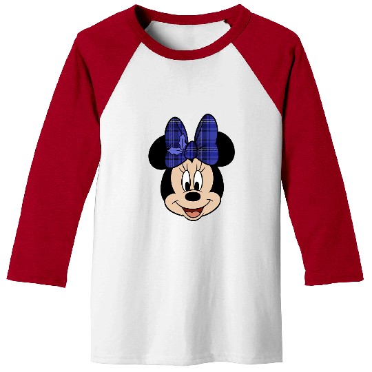 Disney Minnie Mouse Plaid Print Bow Baseball Tees, Disney 100 Years Of Wonder Baseball Tees