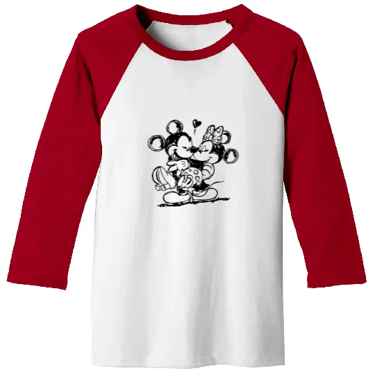 Mickey Love, Minnie Love Baseball Tees, Disney Love Baseball Tees, Minnie Mickey Baseball Tees, Cute Mickey, Cute Minnie Baseball Tees
