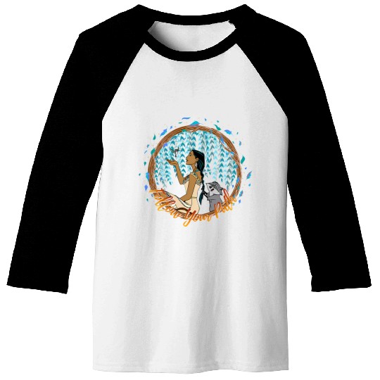 Disney Pocahontas Follow Your Path Circle Text Baseball Tees