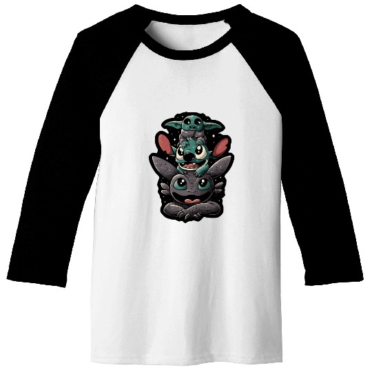 Disney Stitch and Toothless Baseball Tees
