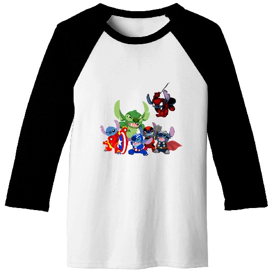 Stitch Avengers Marvel Deadpool Disneyland Baseball Tees
