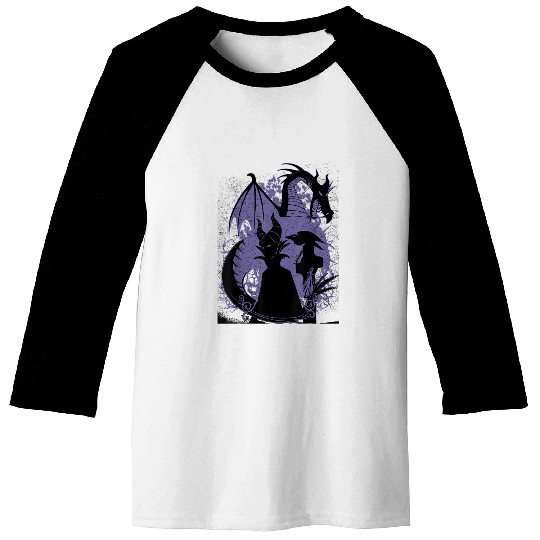 Disney Sleeping Beauty Maleficent Dragon Silhoue Baseball Tees