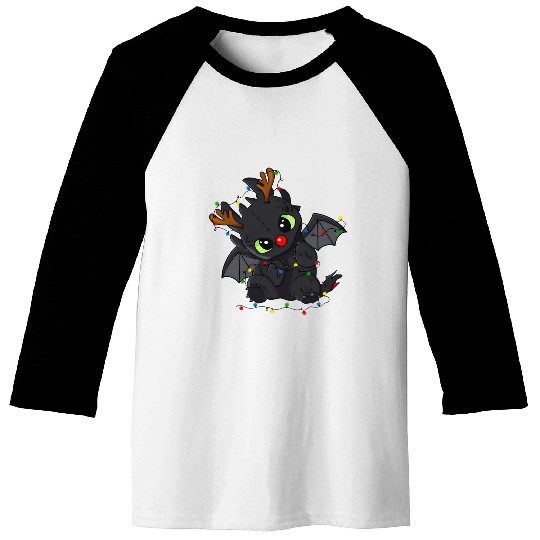 Disney Toothless Christmas Lights Baseball Tees