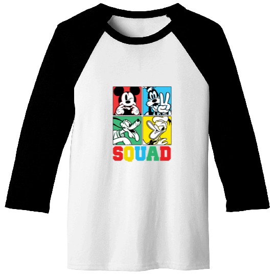 Mickey, Goofy, Donald, Pluto Squad Grid Baseball Tees, Disney Pluto Baseball Tees, Pluto And Friends Baseball Tees