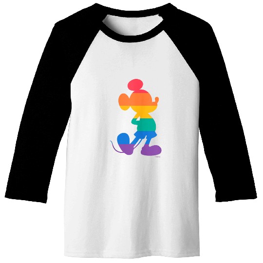 Disney Mickey Mouse Pride Classic Pose Rainbow Icon Fill Baseball Tees