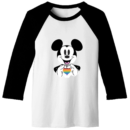 Disney Mickey Friends Pride Rainbow Heart Icon Portrait Baseball Tees