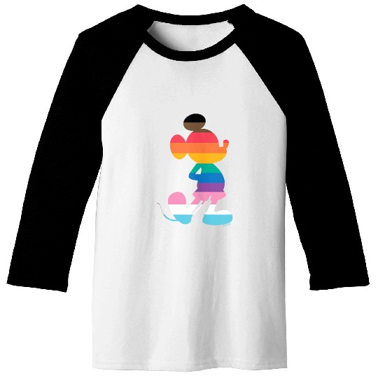 Disney Mickey Mouse Pride Inclusive Pose Rainbow Icon Fill Baseball Tees
