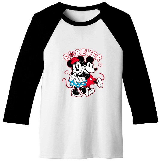 Disney Mickey Mouse Minnie Mouse Love Forever Valentines Baseball Tees