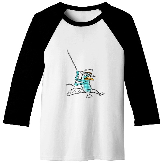 Disneys Phineas And Ferb Agent P Swinging Into Action Sketch Baseball Tees