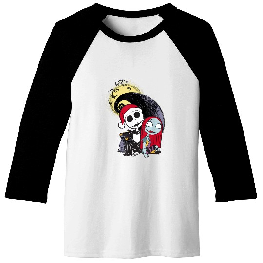 disneys The Nightmare Before Christmas Jack Sally Santa Hat Baseball Tees