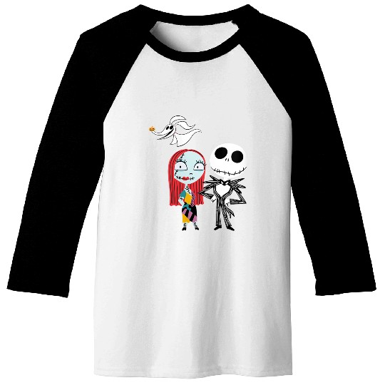 disneys Nightmare Before Christmas Dark Jack Sally Baseball Tees