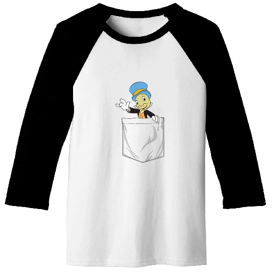 disneys Pinocchio Jiminy Cricket Faux Pocket Baseball Tees