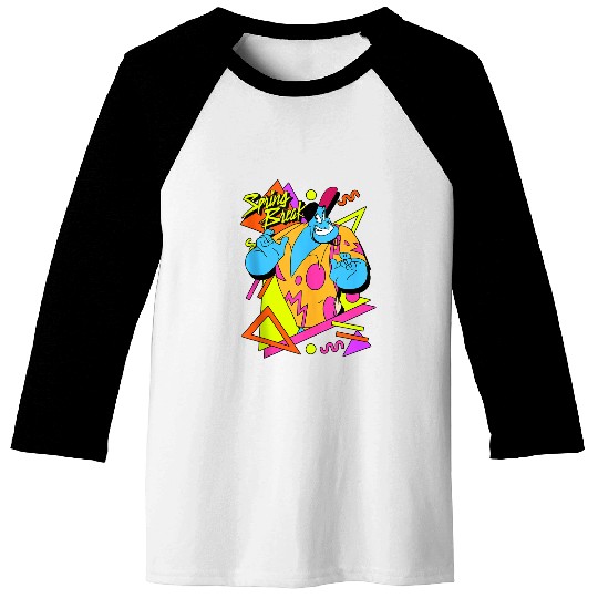 disneys Aladdin Genie Spring Break 90's Style Portrait Baseball Tees