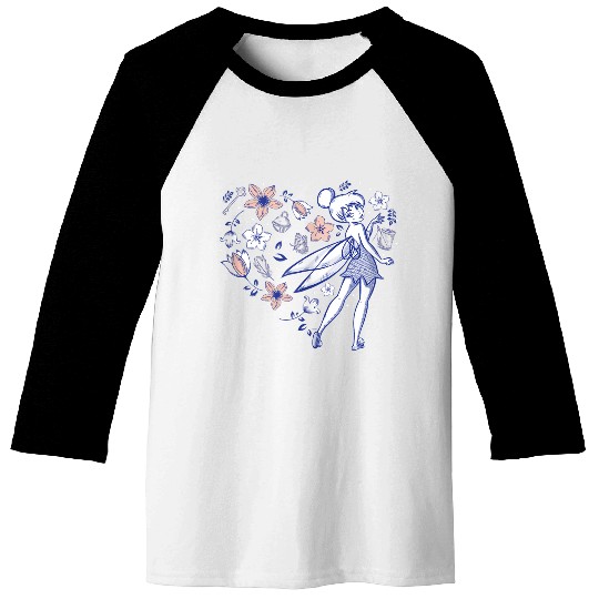 Disneys Tinker Bell Storybook Heart Blue Baseball Tees