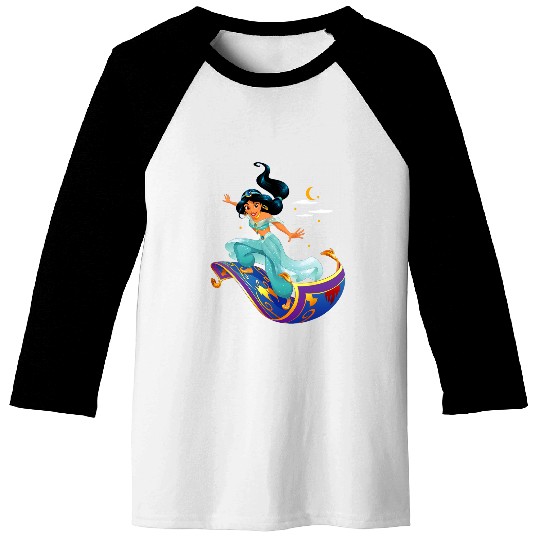 Disney Aladdin Princess Jasmine Magic Carpet Pose Baseball Tees