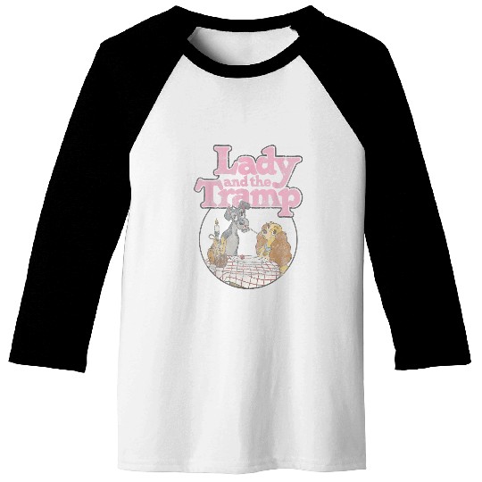 Disneyss The Lady And The Tramp Circle Portrait Logo Baseball Tees