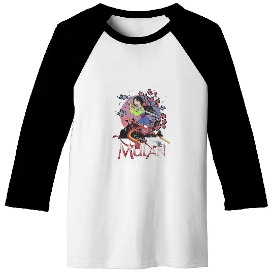 Disney Mulan And Mushu Collage Portrait Logo Baseball Tees