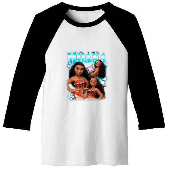 Disney Moana Cute Pua And Moana Bravess Pose Collage Baseball Tees