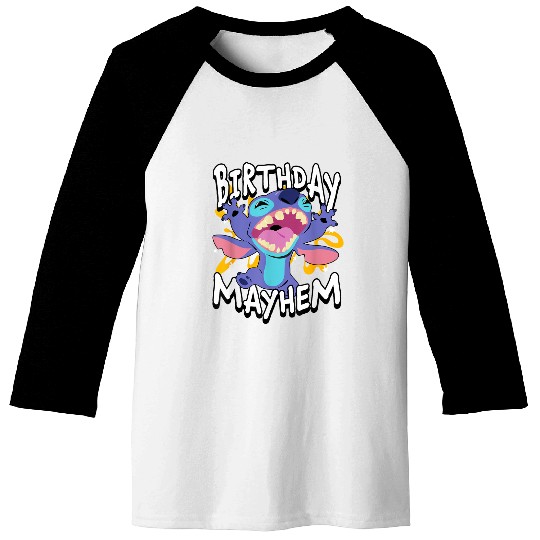 Disney Lilo Stitch Birthday Mayhem Stitch Logo Baseball Tees