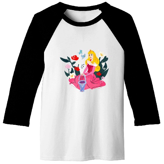Disneyss Sleeping Beauty Princess Aurora Flower Birds Sketch Baseball Tees