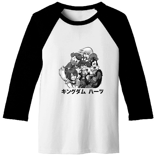 Disneyss Kingdom Hearts Main Characters Friendship Kanji Logo Baseball Tees