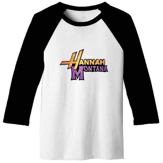 Disneyss Hannah Montana Classic Iconic Big Chest Text Logo Baseball Tees