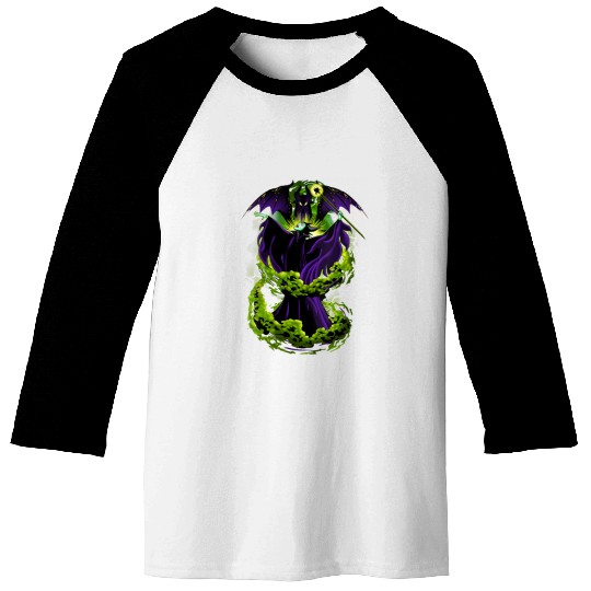 Womens Disney Villains Maleficent Dragon Transformation Baseball Tees