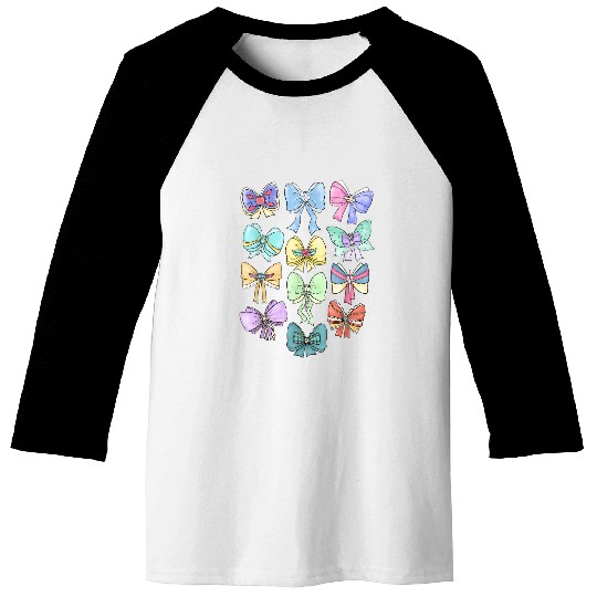 Disneyss Princess Cute Ribbons And Bows Pastel Colors Logo Baseball Tees