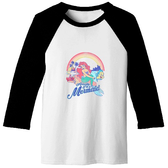 Disney The Little Mermaid Pastel Rainbow Retro Baseball Tees