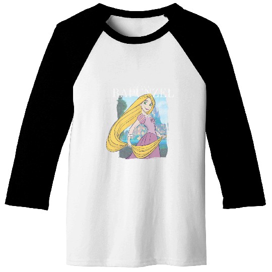 Disney Tangled Princess Rapunzel Distressed Portrait Baseball Tees