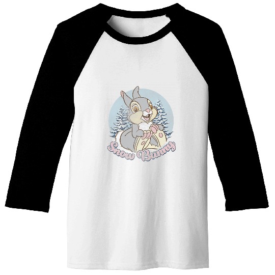 Disney Bambi Thumper Christmas Snow Bunny Baseball Tees