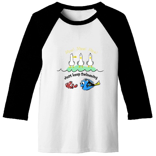 Disneyss Pixars Finding Nemo Dory Seagulls Just Keep Swimming Baseball Tees