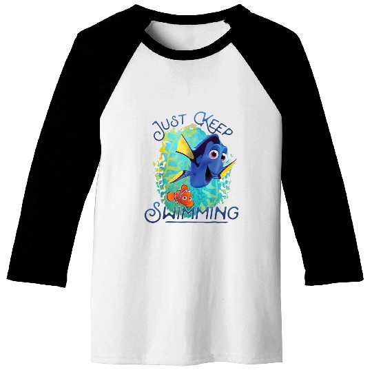 Disneyss Pixars Finding Dory Just Keep Swimming Ocean Logo Baseball Tees