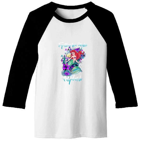 Disneyss Little Mermaid Make A Splash Graphic Baseball Tees