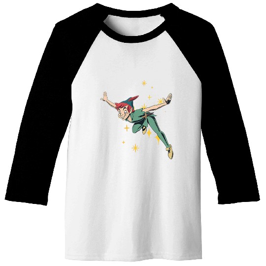 Disneyss Peter Pan Flying With Pixie Dust Baseball Tees