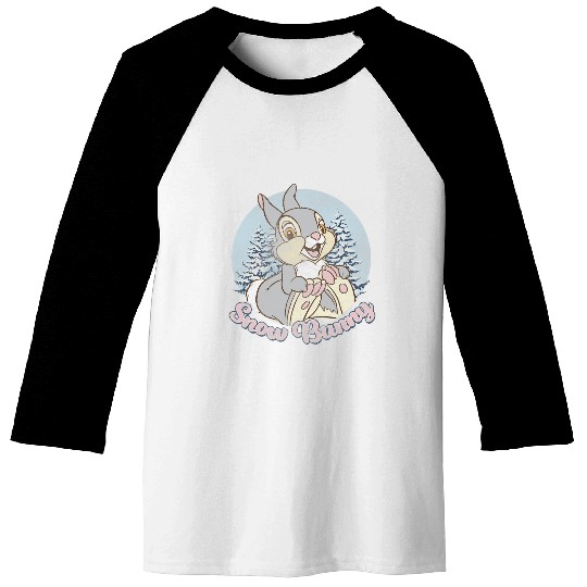 Disney Bambi Thumper Christmas Snow Bunny Baseball Tees