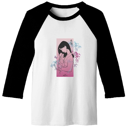 Disney Princess Mulan Pink Gradient Banner Baseball Tees