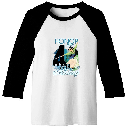 Disney Mulan Portrait Honor Your 4th Birthday Baseball Tees