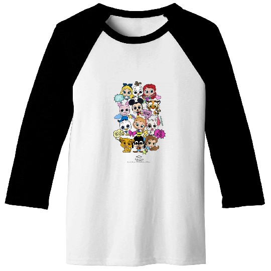 Kids Disney Doorables All Together Now Cute Chibi Group Jumble Baseball Tees
