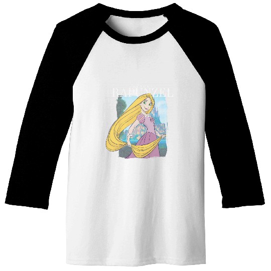 Disney Tangled Princess Rapunzel Distressed Portrait Baseball Tees