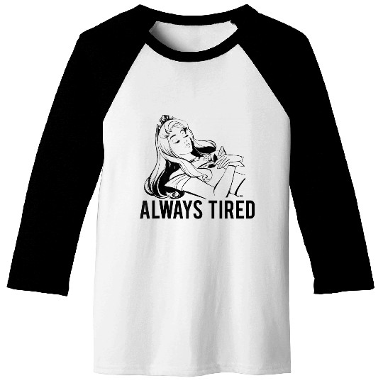Disneyss Princess Aurora Always Tired Simple Drawn Baseball Tees