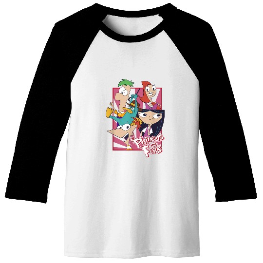 Disneyss Phineas And Ferb With Friends Cute Group shots Baseball Tees