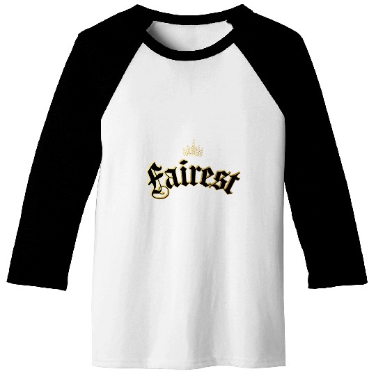 Disney Descendants Fairest Crown Text Logo Baseball Tees