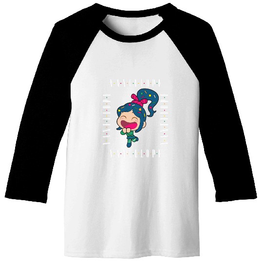 Disney Wreck-It Ralph Chibi Vanellope Excited Portrait Baseball Tees