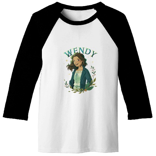 Disneyss Peter Pan Wendy Vintages Floral Wendy Portrait Baseball Tees