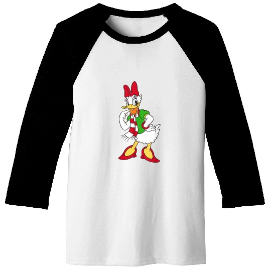 Disneyss Daisy Duck Red And Green Holiday Baseball Tees